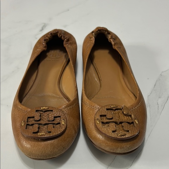 Tory Burch Brown Leather Ballet Flats - Picture 1 of 8